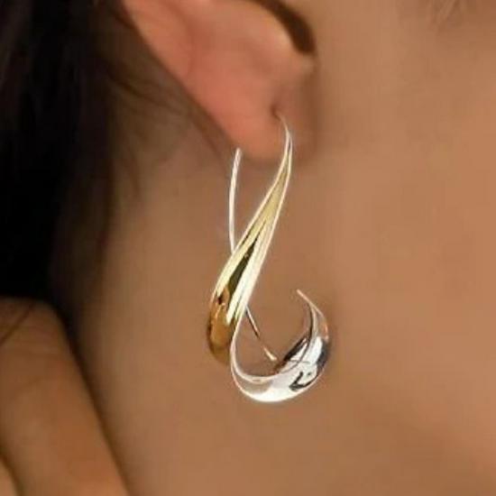 2024 Retro Geometric Ear Hooks 18K Gold Commuting Earrings - Trendy Fashion Jewelry