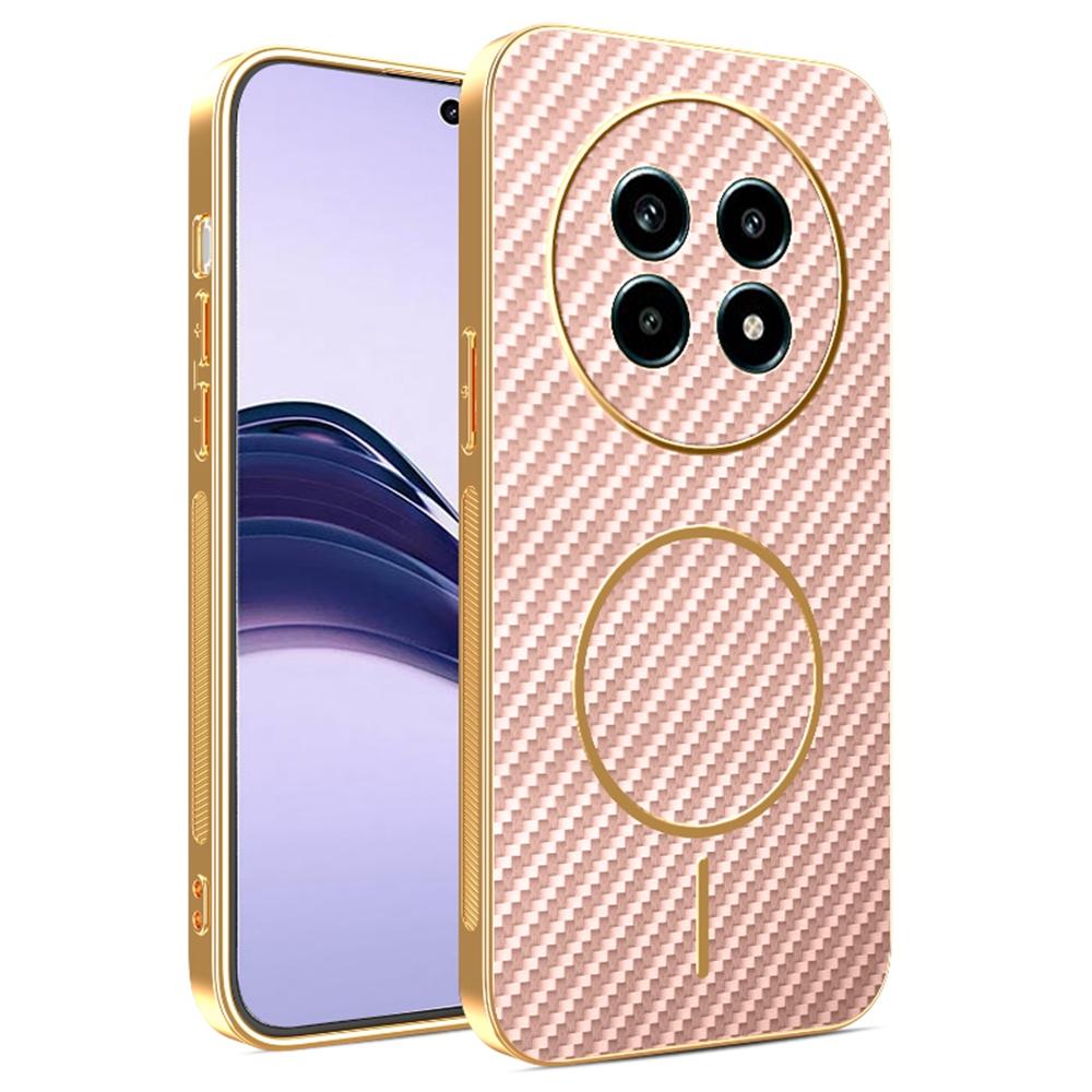 Pour Realme 13 Pro 5G (Global)/13 Pro+ 5G (Global) Coque de Téléphone Texture Fibre de Carbone Électroplaqué TPU Couverture Arrière