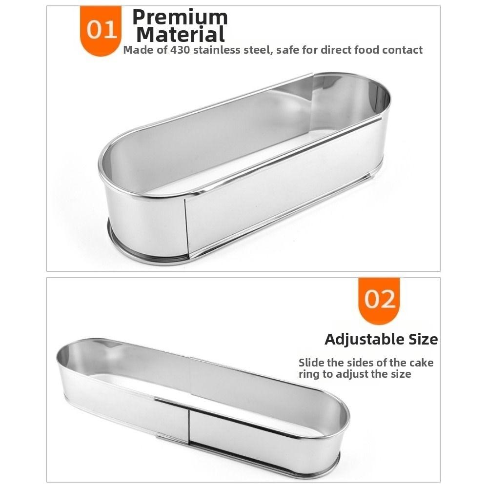 Lange Ovale Verstellbare Kuchenform Teleskopische Dessert Backform Haushalt Mousse Kuchenring Küche