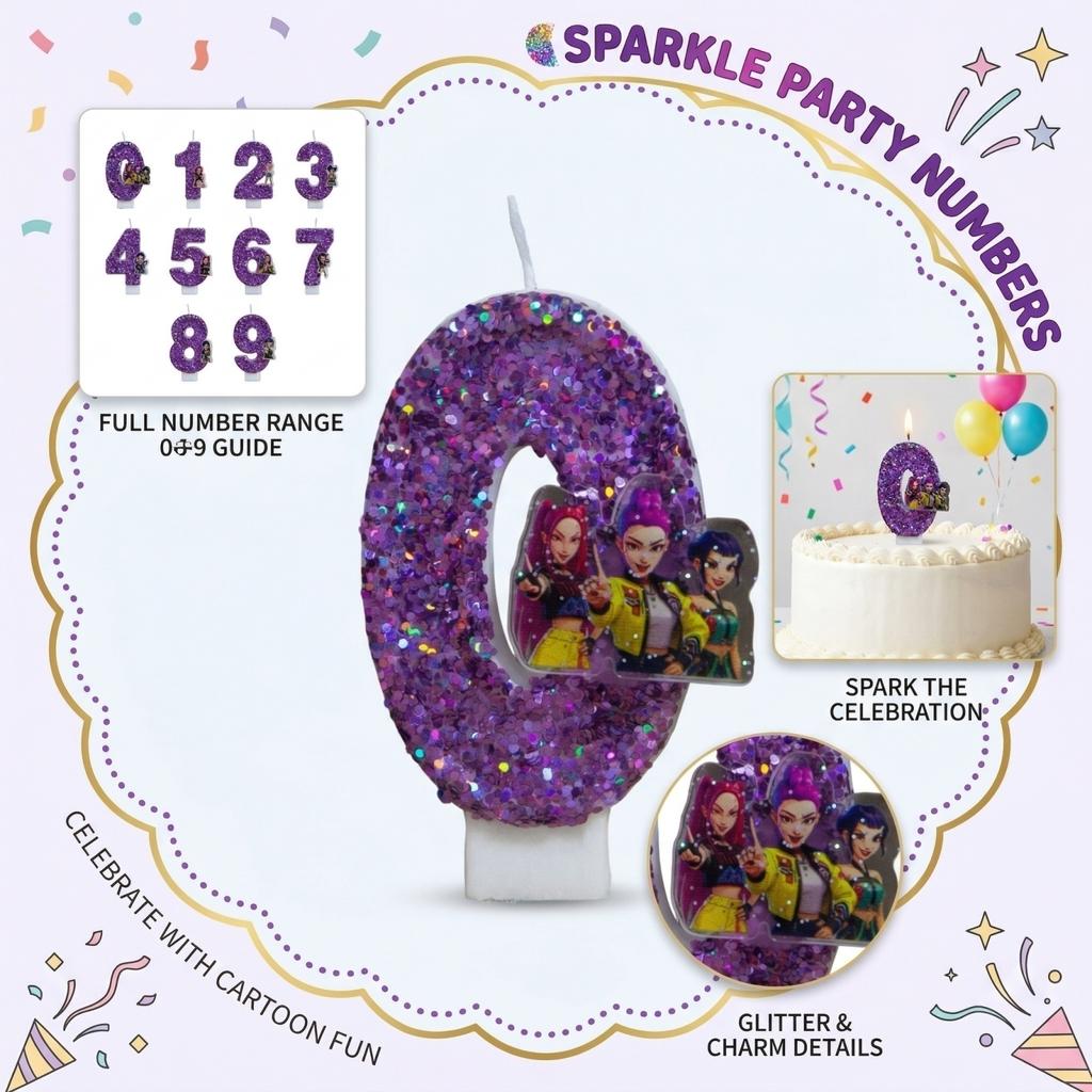 Fashion Cartoon Creative Birthday Candles Party Digital Candles