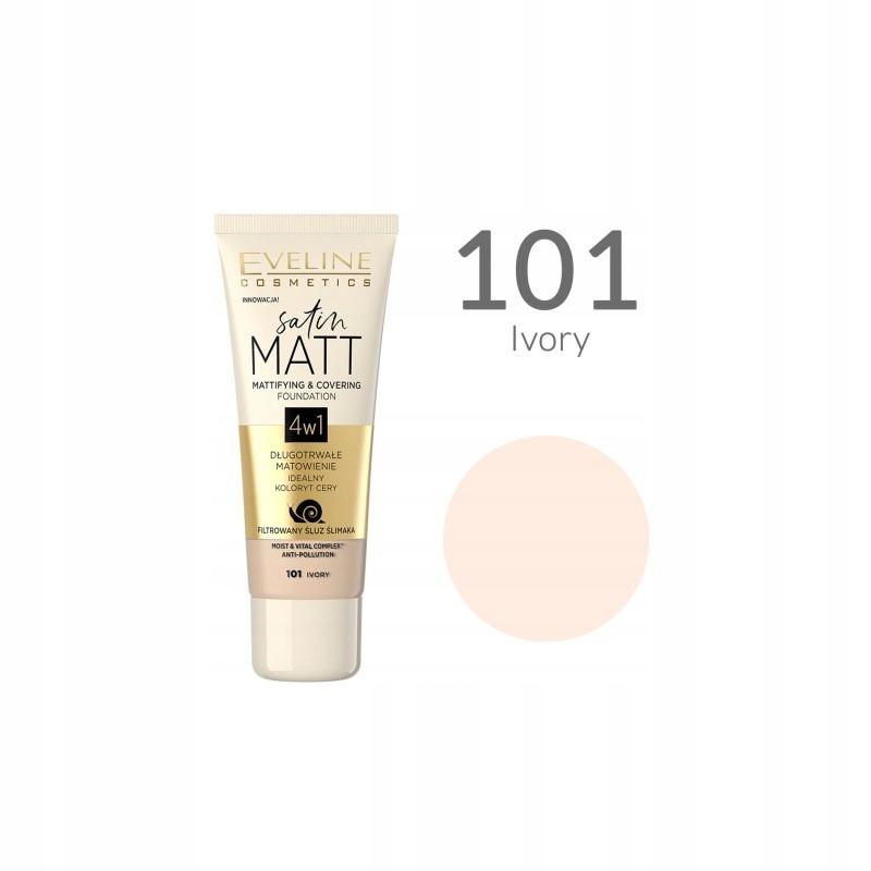 Eveline satin matt podkład matujący 101 ivory 30 ml