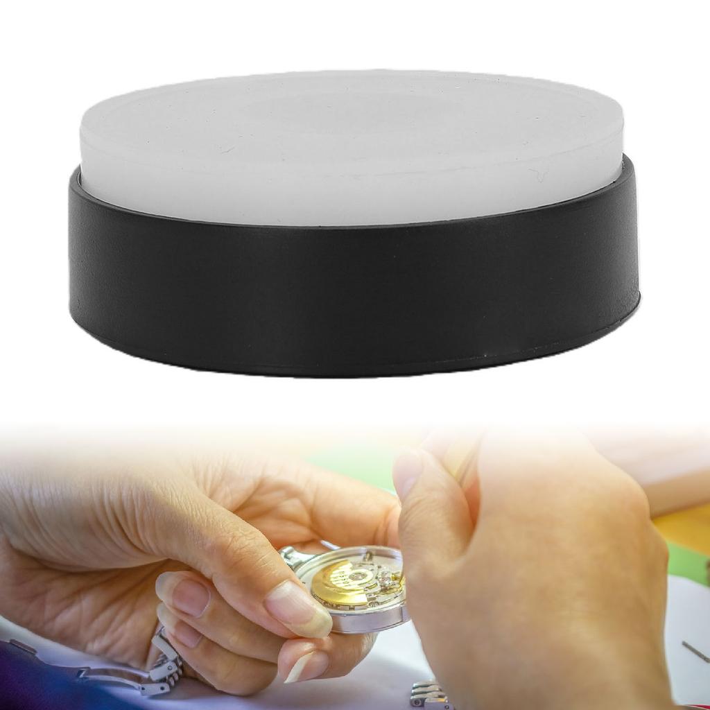 55mm Watch Cushion Pad, Non-Slip Base, Movement Repair Holder, Rubber and Plastic Cushion with Sturdy Handle for Watch Case Maintenance