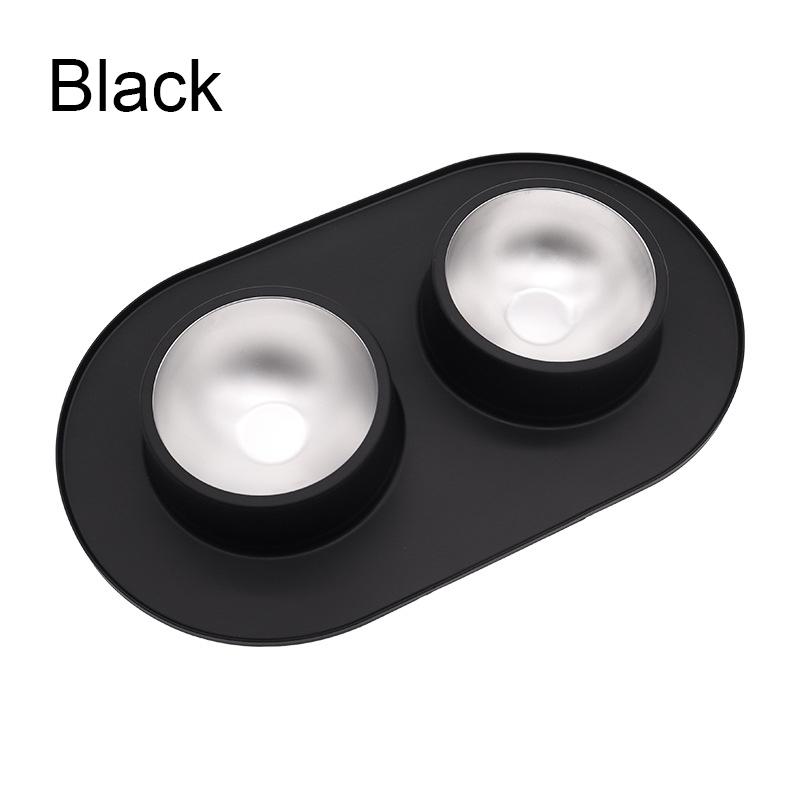 

Pet Bowl Dog Cat Basic Food and Water Bowl Set Feeding Bowl Cat Bowl Stainless Steel Leak Proof and Anti Overturning Double Bowl чёрный