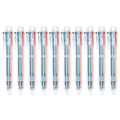 10Pcs Retractable Multicolor Pen 10 Color-in-1 Ballpoint Pen Multicolored Ballpoint Pen for Writing Journaling Drawing