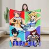 Colorful Fairy Tail Manga Collage Blanket Camping Flannel Throw Blanket For Outdoor Warm Custom DIY Quality Bedspread Gift Idea