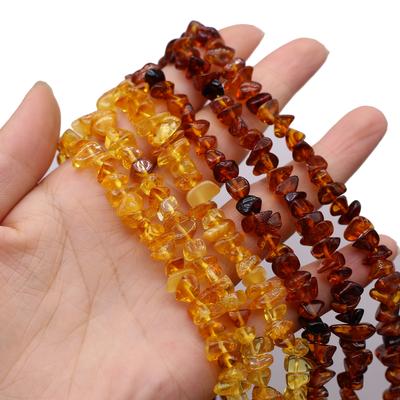 1 Strang, luxuriöse Vintage-Perlen aus rot-gelbem Bernstein für DIY-Halsketten, Armbänder, Fußkettchen, Accessoires für Frauen und Männer, einzigartiges Neujahrs- und Weihnachtsgeschenk, 38 cm
