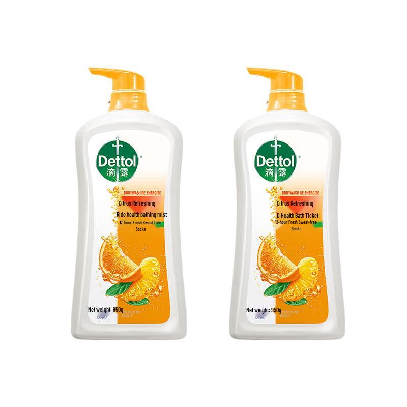 Dettol Citrus Refreshing Shower Gel, 2 x 950g