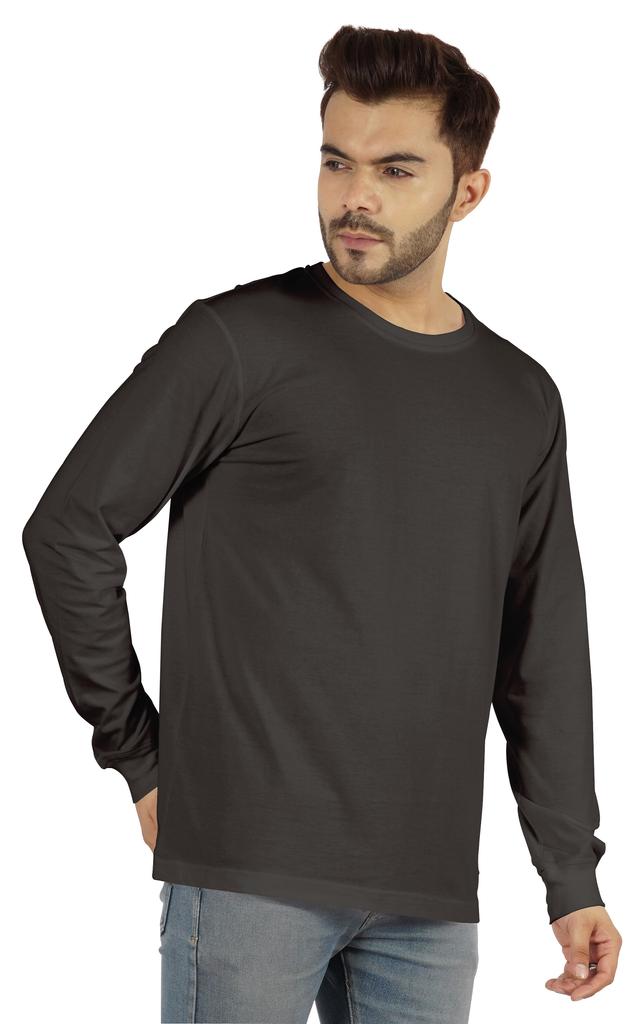 Inkmeso Men  S Cotton Long Sleeve T-shirt Basic Crew Neck Shirt