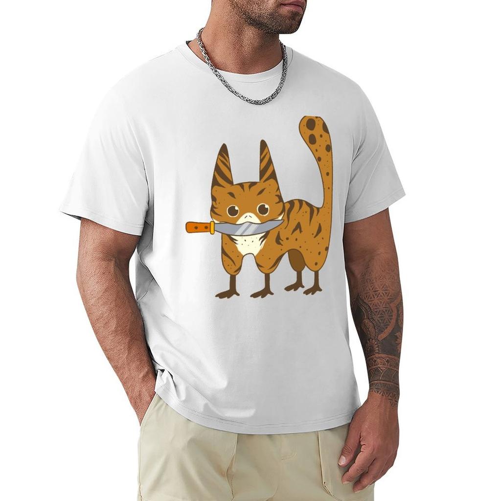 loth cat TShirt Minimalist Plain Crew Neck TShirt