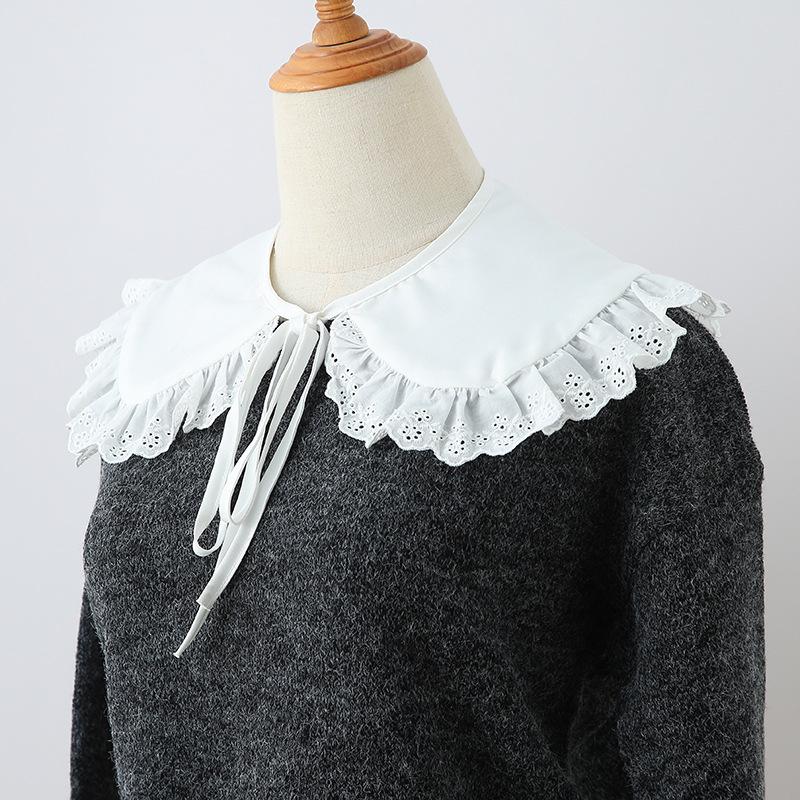 

Shirt Sweater Neck Collar Detachable False Collar Universal White Cape Ruffled Shawl Wrap Scarf Decorative Accessory