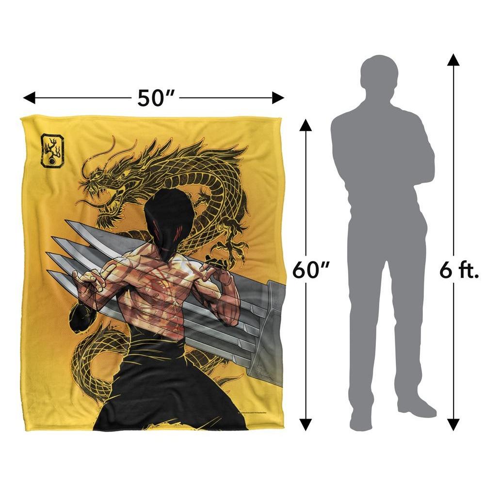 Enter The Dragon Silky Dragon Claw Bruce Lee Soft Touch Blanket