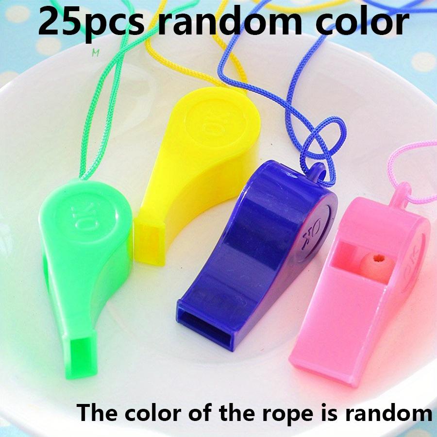 

25pcs Plastic Whistles with Lanyard OK Pattern Loud Crisp Sound Emergency Whistles for Sports Training Competition Coaches JXB