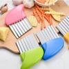 Stainless Steel Potato Chip Slicer Cutter Vegetable Fruit Corrugated Wavy Knife French Fries Kitchen Gadget
