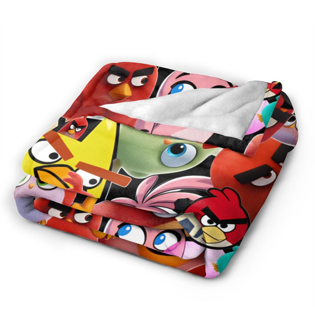 A-Angry Animation B-Birds Cartoon Soft Blanket Kids Adult Plush Bedding Throws Living Room Flannel Bedspread Sofa Bed Cover