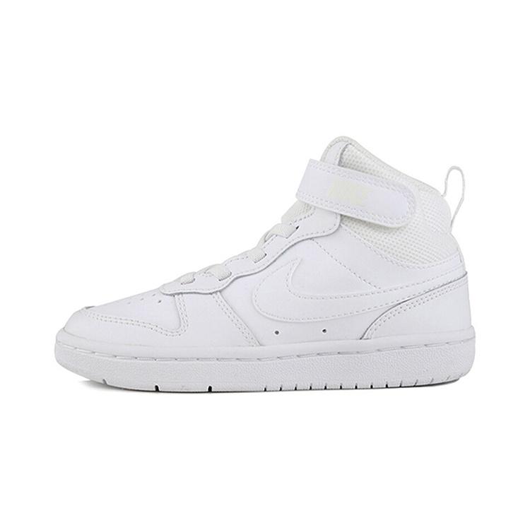 (PS) Nike Court Borough Mid 2Velcro Triple White Kids CD7783-100 EU 31