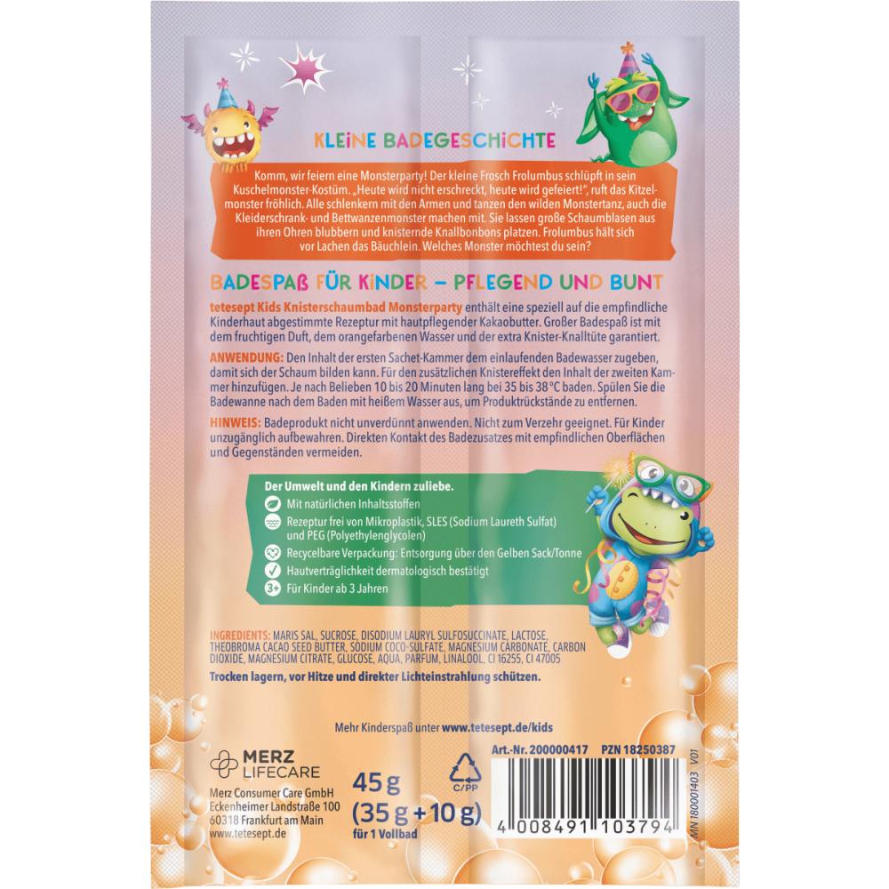 Tetecept Children's Monster Party Bubble Bath Bath Salt 45g