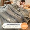 Luxury Heavy Weighted Thick Blankets for Winter Warm Milk Velvet Sofa Bed Throw Blankets Skin-friendly Three Layer Plush Blanket
