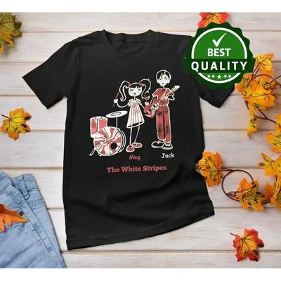 Retro The White Stripes Band T Shirt Black S To 5xl