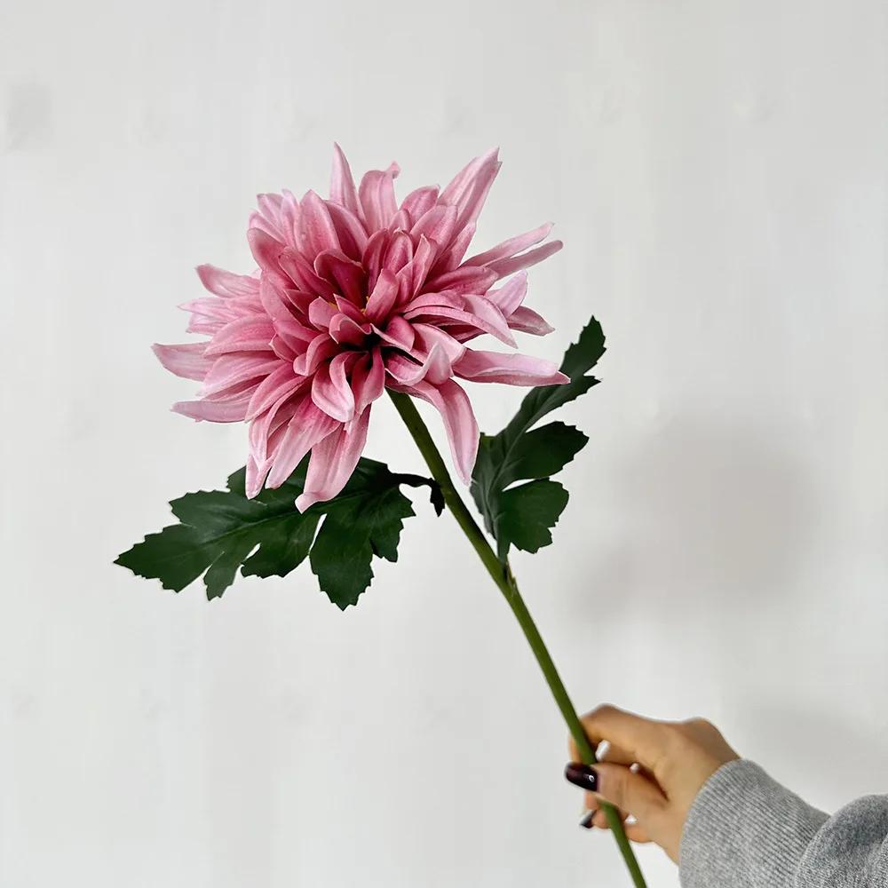 5Pcs/lot Artificial PU Dahlia Flowers Wedding Decoration Fake Flowers Arrangement Home Accessories Party Table Floral Dahlias