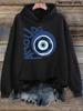 Women's Hoodie Evil Eye Amour Graphic Casual Long Sleeve Hooded Pullover Sweatshirt with Pocket