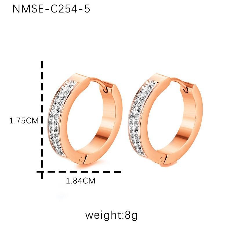 GEMCHIC Women's Stainless Steel Geometric C-Shape Earrings Trendy OL Style Fashion Jewelry