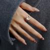 Super Shiny Zircon Pearl Adjustable Ring - Korean Style, Light Luxury, Irregular Star Moon Design