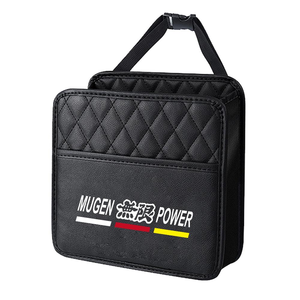 Leather Car Seat Back Tissue Water Cup Holder Storage Bag Phone Pocket For Honda Jazz Avancier Crv Accord Civic City Mugen Power