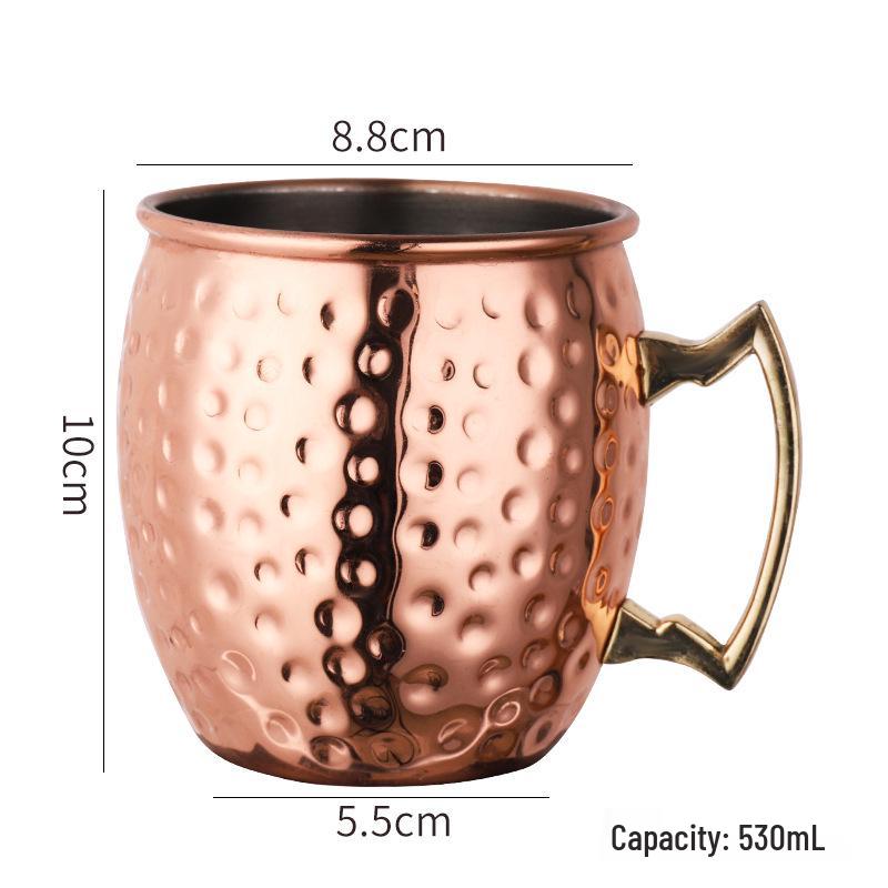 Gehämmerter Kupfer Moscow Mule Becher - Edelstahl Cocktail- & Weinglas