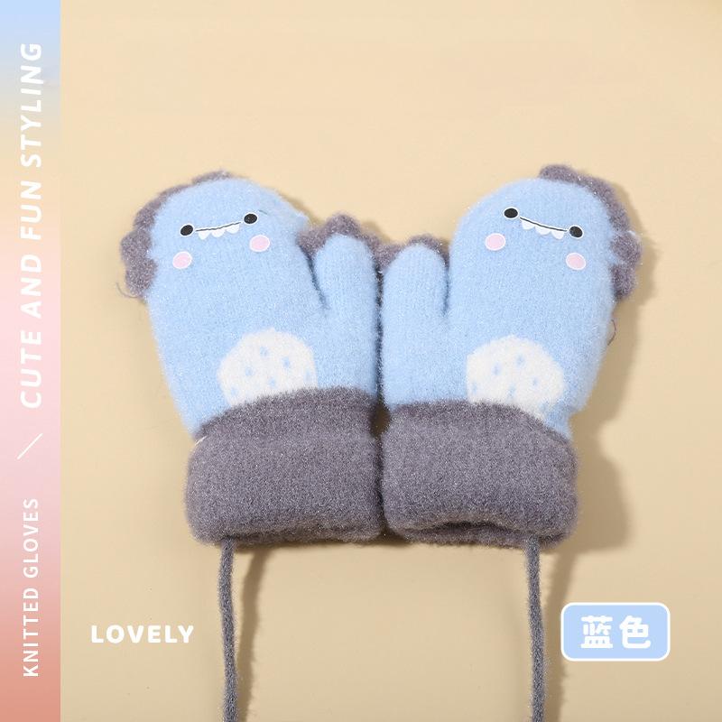 

0-3 года Детские варежки с мультяшной этикеткой Зимние теплые Детские перчатки для девочек Мягкая грелка для рук Детские толстые флисовые варежки для малышей