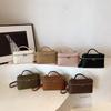 New high-end bag, embossed lunch box bag, portable shoulder crossbody trendy women's bag