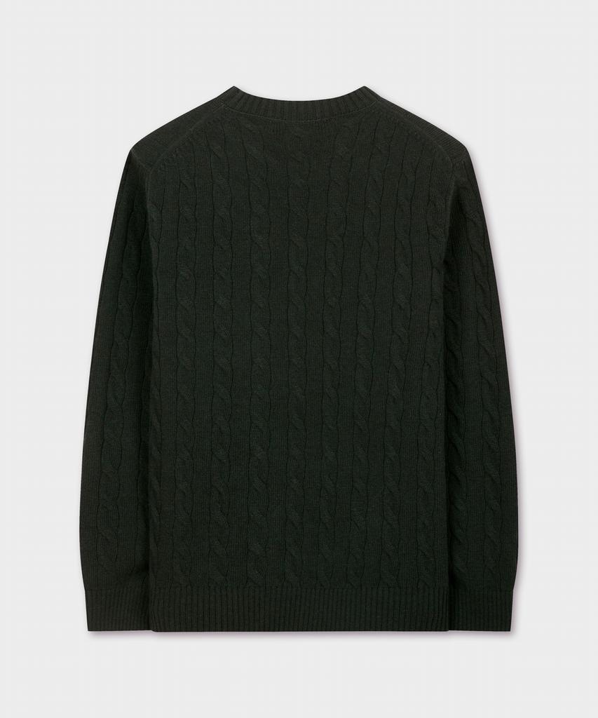 BROOKS BROTHERS Wool Cable Sweater (Dark Green) (Bbwrmbf401)