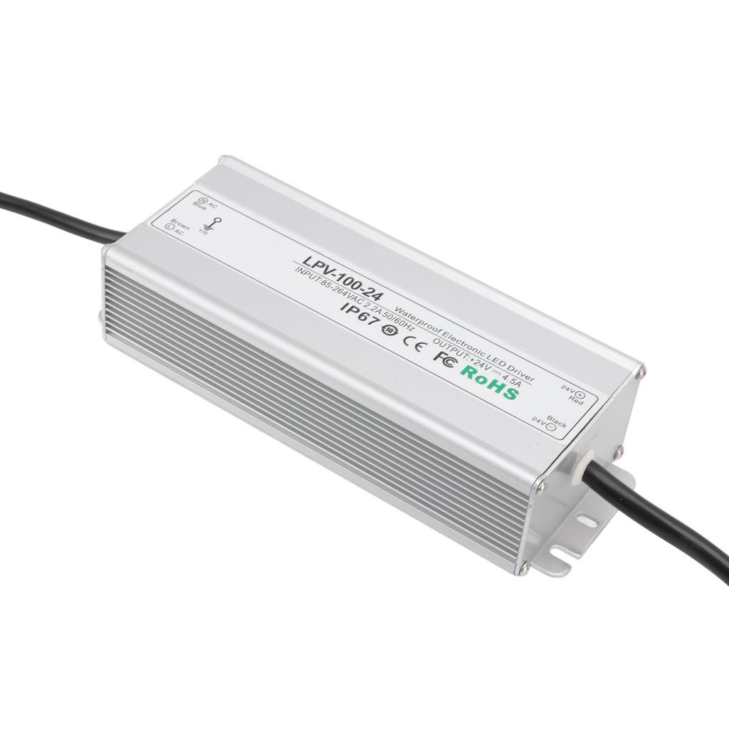 LED Driver Waterproof IP67 Constant Voltage Power Supply Transformer Adapter 100W 24V 4.5A