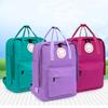 Er Wei Man Letter Print Canvas Leather Backpack Camping Schoolbag Bag Travel