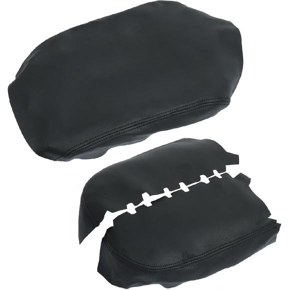 ACROPIX 1 Set Center Console Armrest Cover Front Door Cover Armrest Cover Pad Replacement Microfiber Leather for Honda Pilot 2009-2015 Black Car