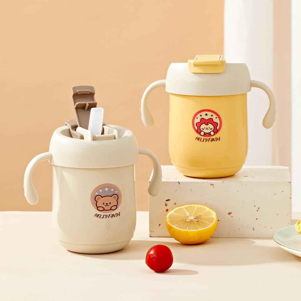 Kubek termiczny dla dzieci 360 ml ze słomką Stal nierdzewna 316 Kubek do picia Przenośny Szczelny Dwścienny Izolowany Bidon