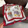 New Chain Floral Printed Silk Scarf Square Scarf High-end Shawl Sunscreen Neck Small Square Scarf Headscarf Women's Scarf