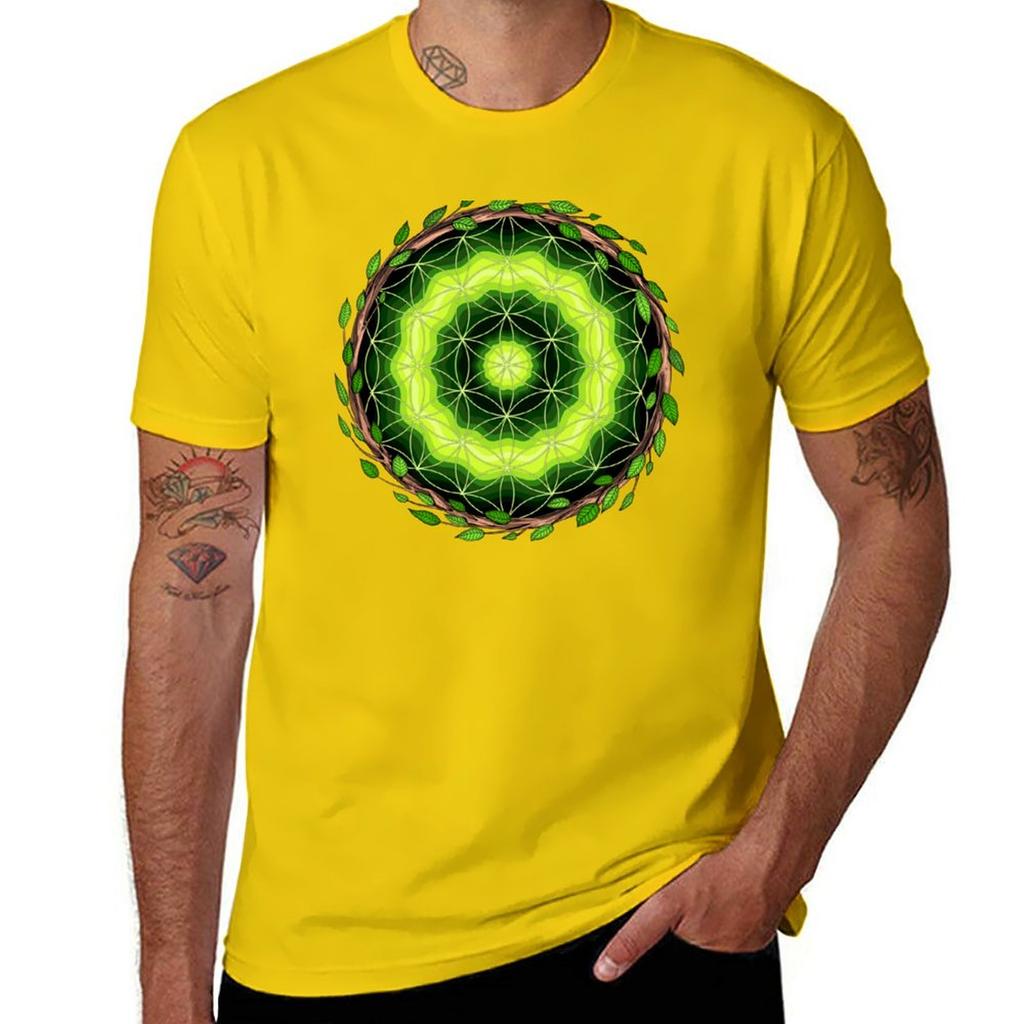 Ayahuasca Sacred Geometry T-Shirt Tops Plus Size Tops Vintage Mens Workout Shirts