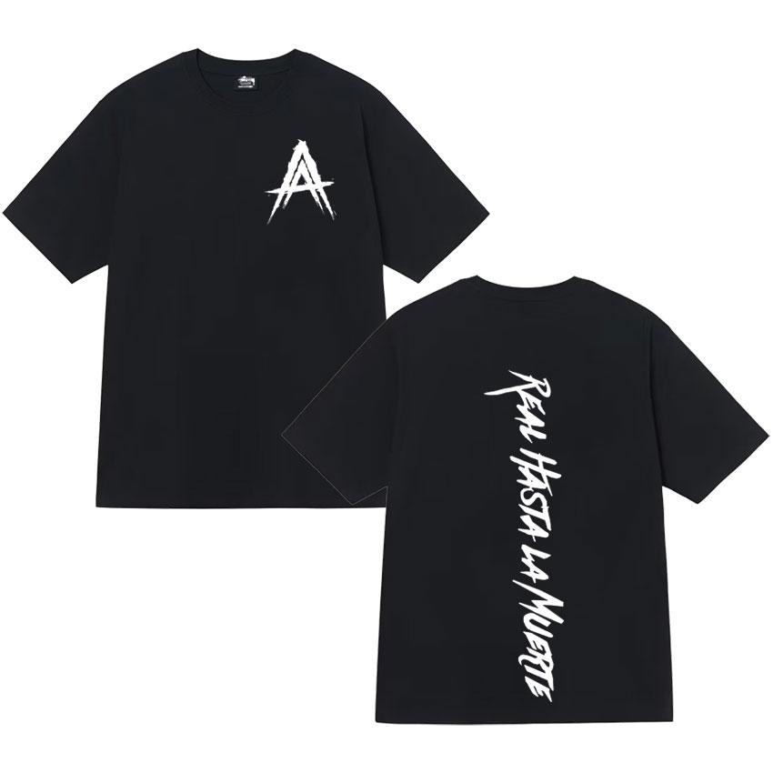 2025 Summer Rapper Anuel AA Real Hasta La Muerte Mens Pure Cotton Tshirt Harajuku Fashion Shortsleeved Highquality Top