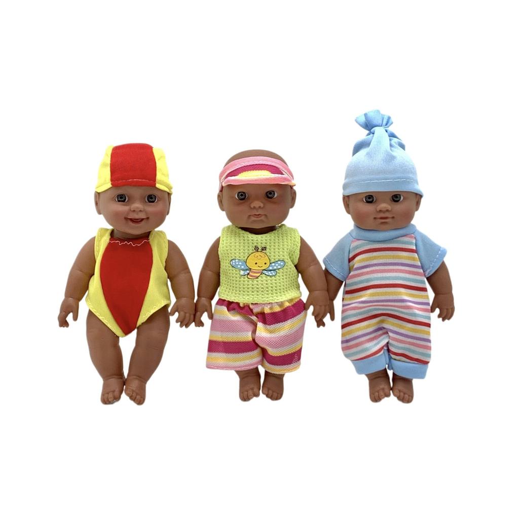 18-47CM Black Doll Full Body Vinyl Reborn Doll Soft Glue Simulation Baby African Doll Music Doll