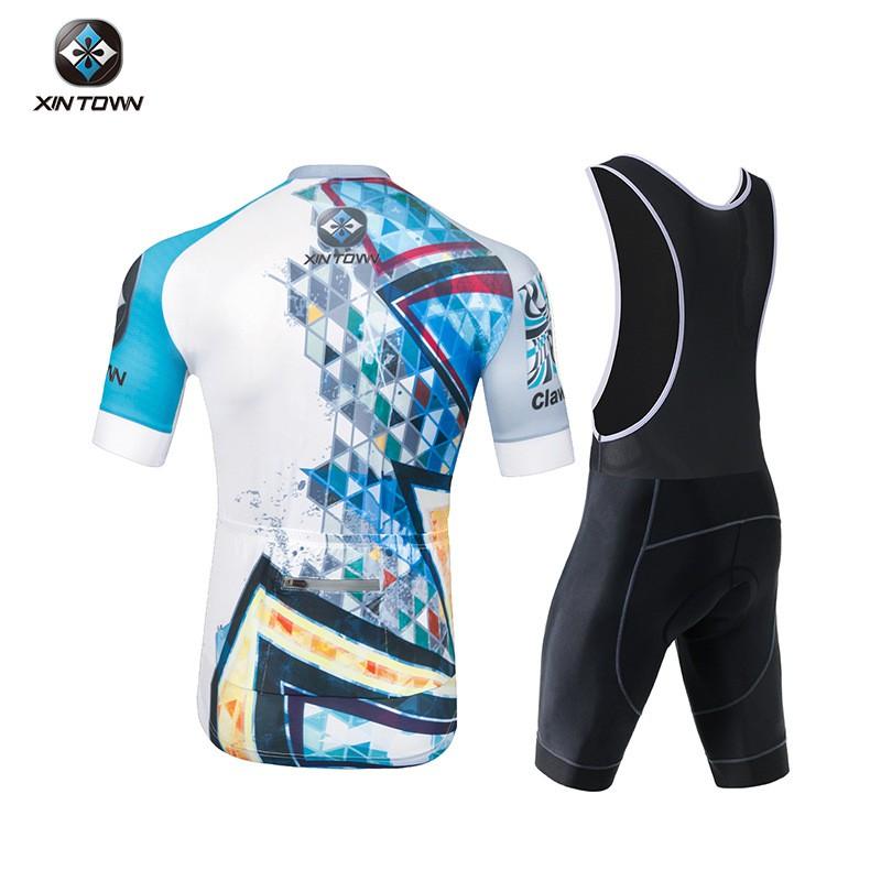 XINTOWN Mens Short Bib Cycling Jersey Quick Dry Moisture Wicking Bike Shirt Wear