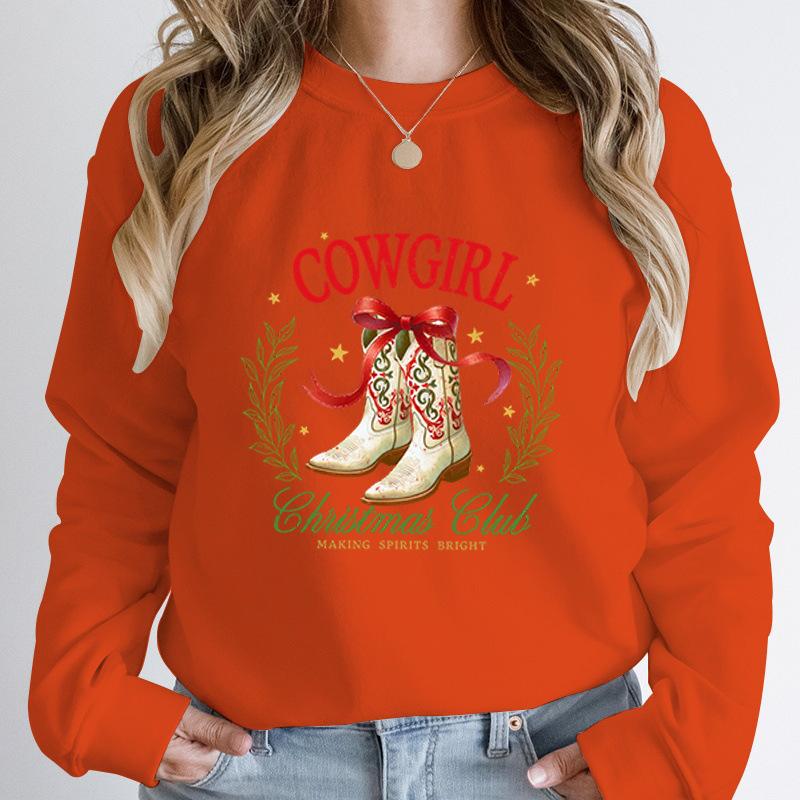 Fashion Hoodeless Sweatshirt Cowgirl Christmas Club Making
