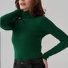 Women Autumn Winter Slim High Neck Knitted Sweater Long Sleeve Solid Color All Match Base
