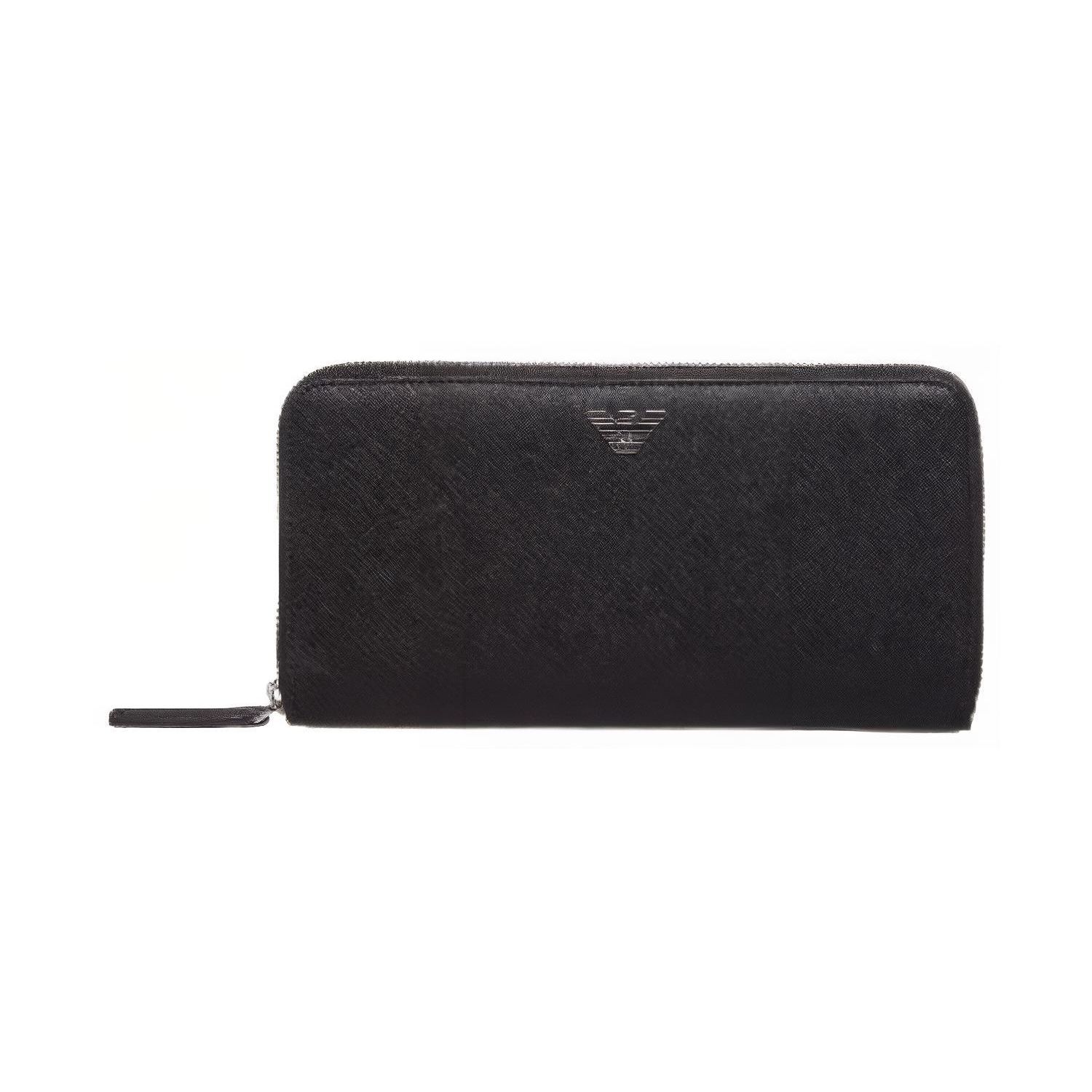 

Emporio Armani Zipper Closure Logo Print Wallet Men wallet Black Y4R169-Y138E-81072 Black