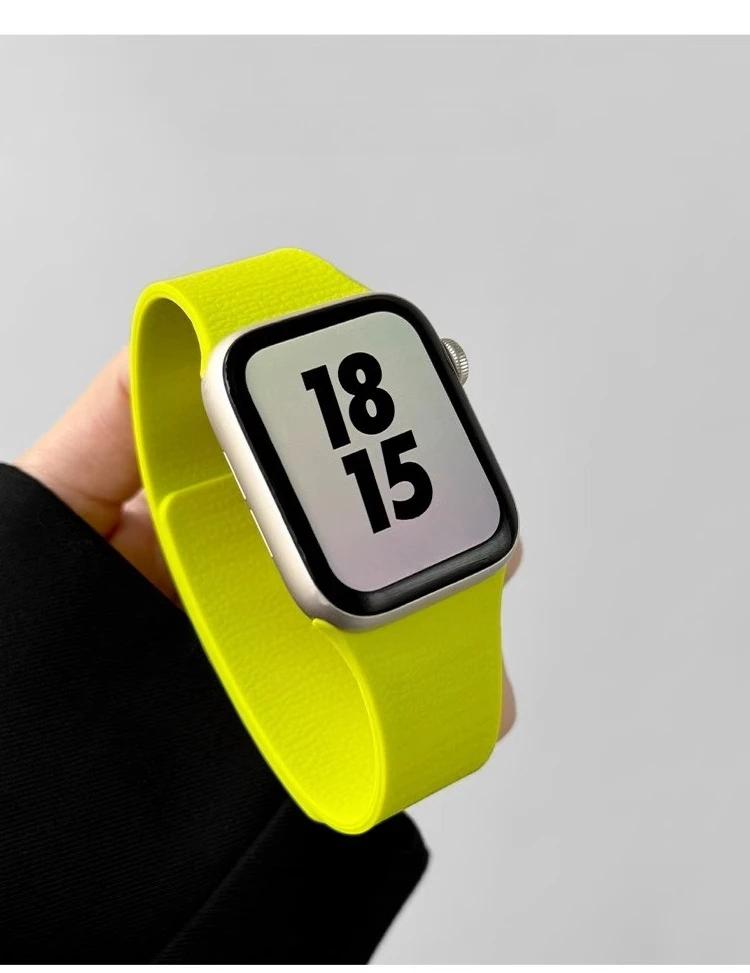 Silicone Bracelet Belt Magnetic Strap Band For Apple Watch Ultra 2 49mm 44mm 45mm 46mm 42mm 40mm iWatch Series 10 8 7 6 5 9 SE