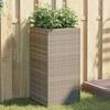 Vidaxl Garden Planter, Grey, 40X40X80 Cm, Rattan Pe