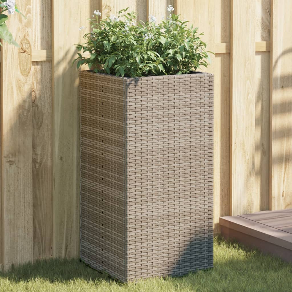 Vidaxl Donica Ogrodowa, Szara, 40X40X80 Cm, Rattan Pe