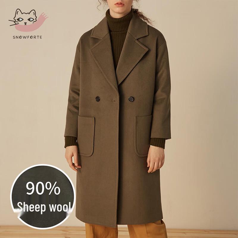 Women's 90% Wool 10% Cashmere Long Winter Coat