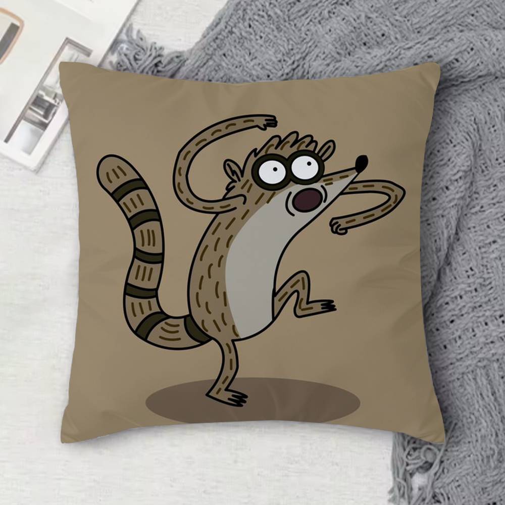 

RRegular Show Doublesided Printed Square Decorative Cushion Cover for Sofa Living Room Home Decor 30x30 cm