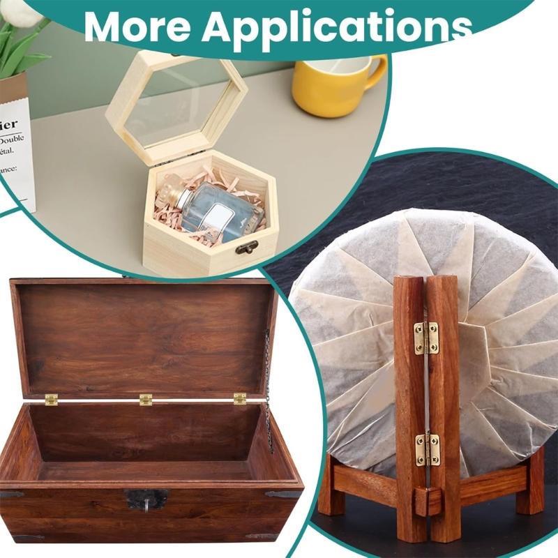 Mini Bisagras Metálicas Tamaño Pequeño Sin Complicaciones Montajes Fáciles Bisagras para Joyeros Fáciles de Usar para Proyectos de Manualidades y Fabricación de Cajas DIY