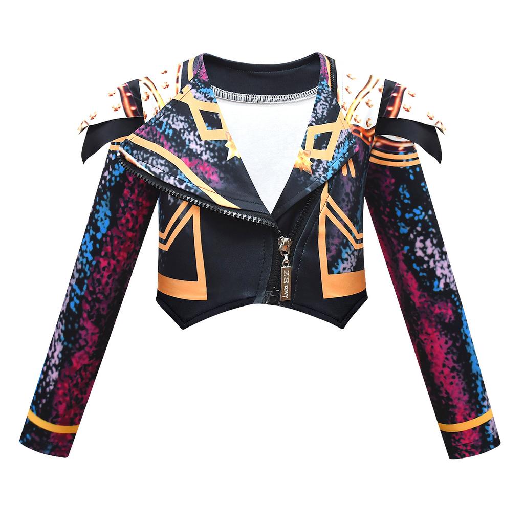 Dětský dívčí idol Zoey Cosplay Vesta Kabát Kalhoty Kostýmová sada K-Pop Lovci démonů Oblečení Narozeninová oslava Halloween Dětský kostým